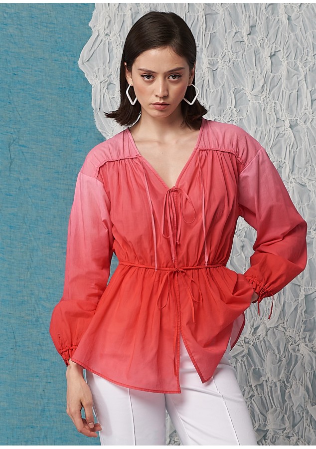 Блузка Ларианна из хлопка с растяжкой цвета