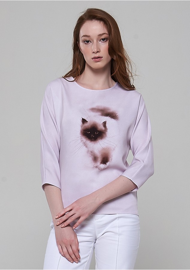 Блузка Летучая мышь (Кошечка мяу) из вискозы