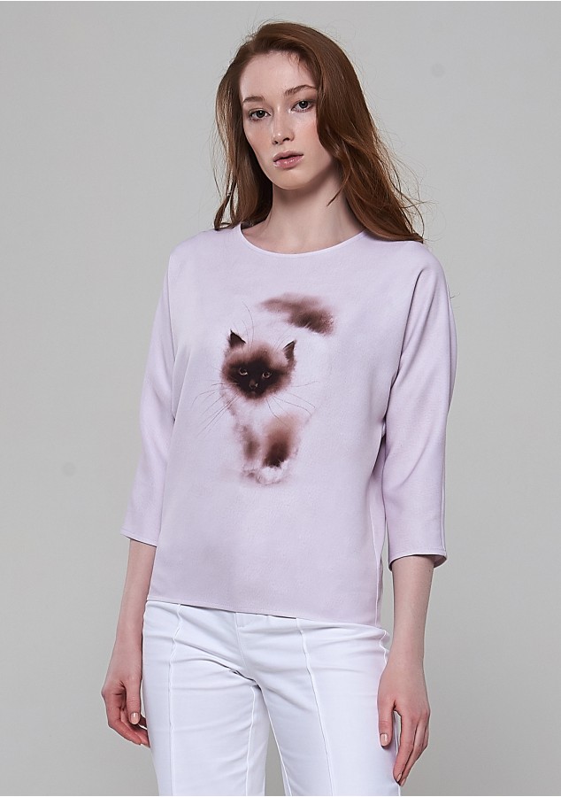 Блузка Летучая мышь (Кошечка мяу) из вискозы