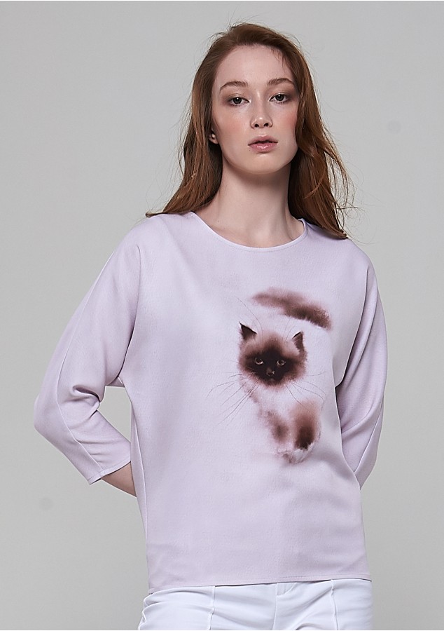 Блузка Летучая мышь (Кошечка мяу) из вискозы