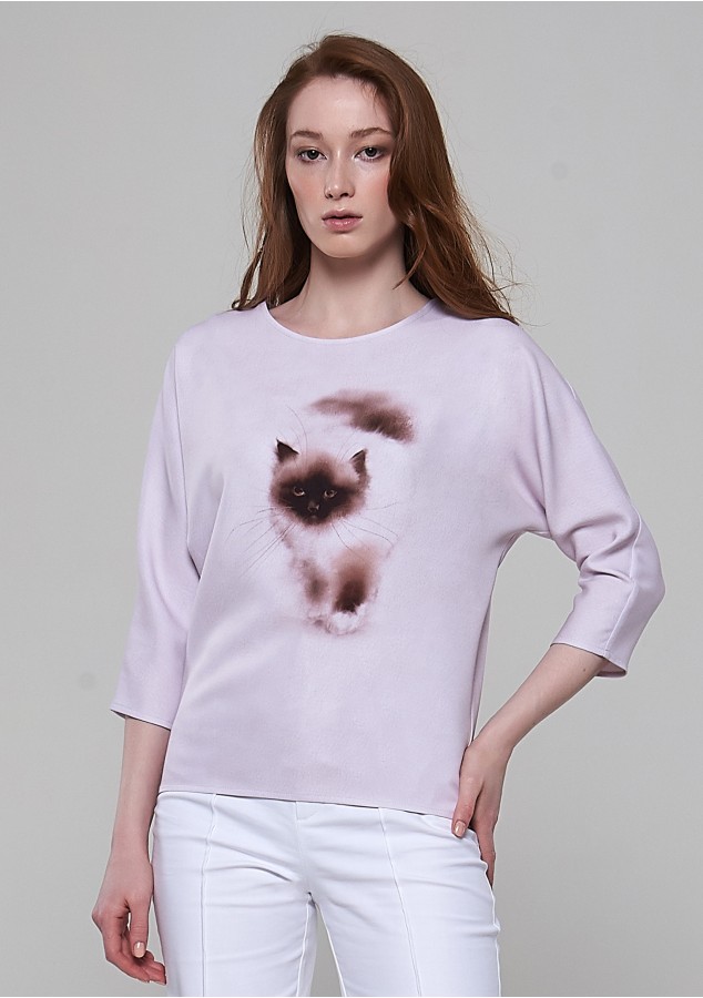 Блузка Летучая мышь (Кошечка мяу) из вискозы