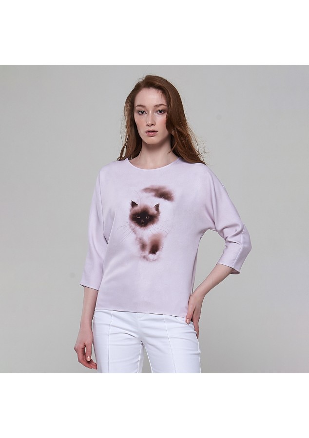 Блузка Летучая мышь (Кошечка мяу) из вискозы