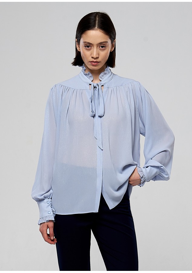 Блузка Регина дымчато-голубая с люриксом