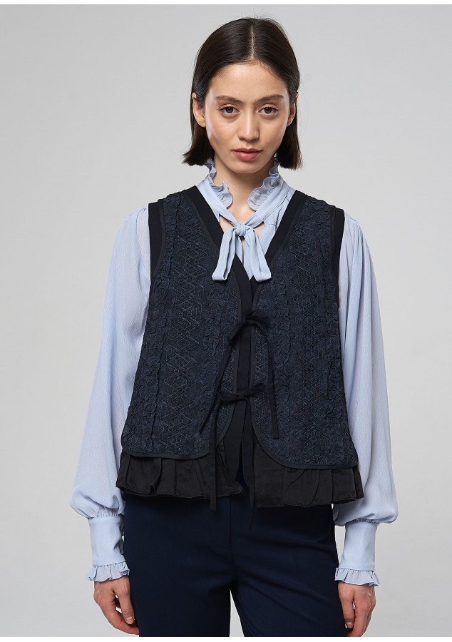 Жилет Нона  черно-синий