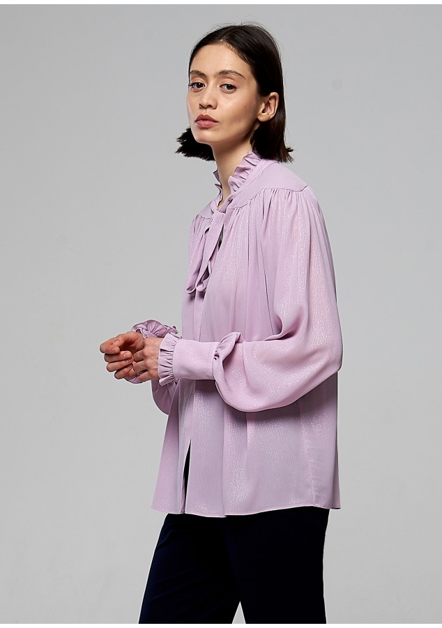 Блузка Регина сиреневая с люриксом