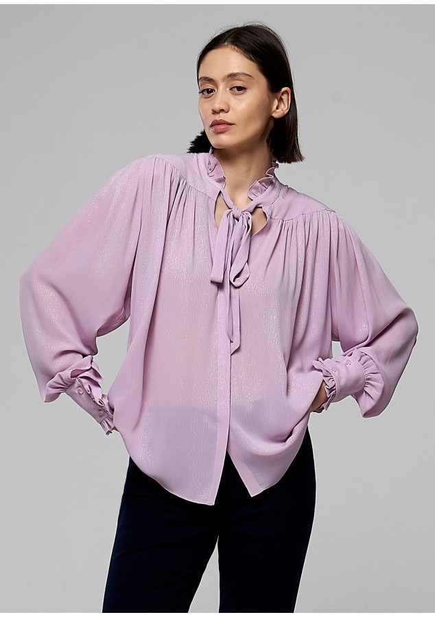 Блузка Регина сиреневая с люриксом