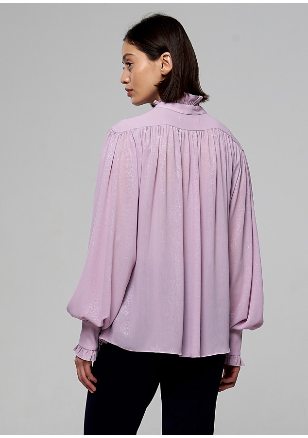 Блузка Регина сиреневая с люриксом