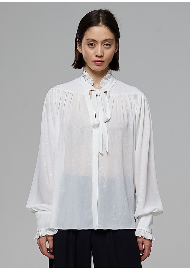 Блузка Регина белая с люриксом