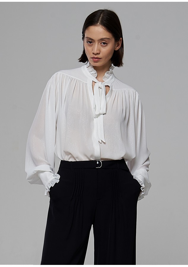 Блузка Регина белая с люриксом