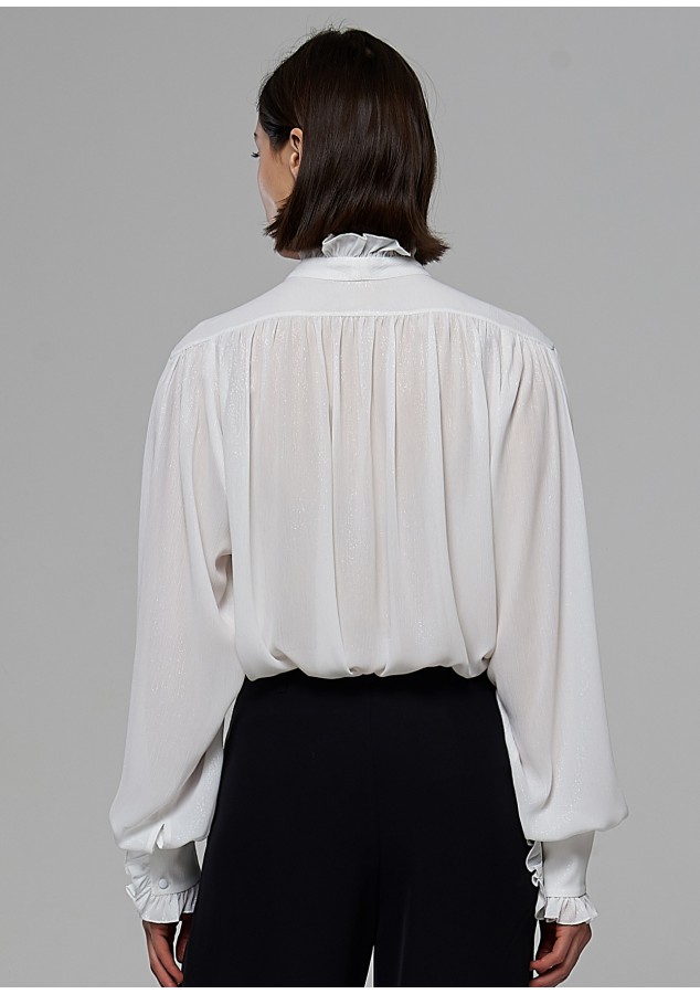 Блузка Регина белая с люриксом