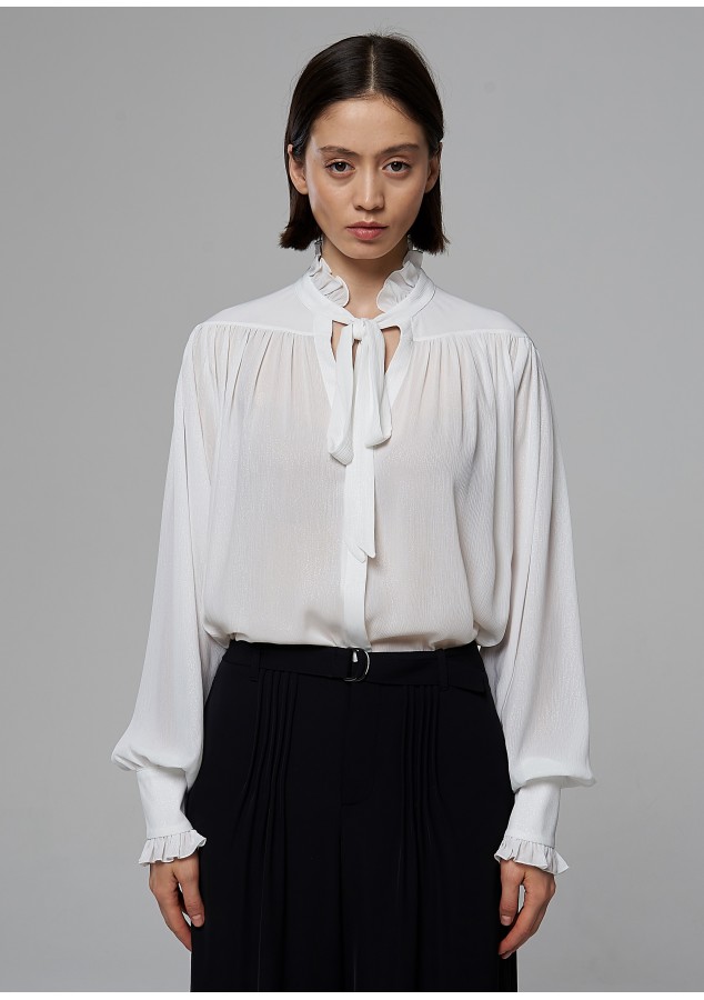 Блузка Регина белая с люриксом