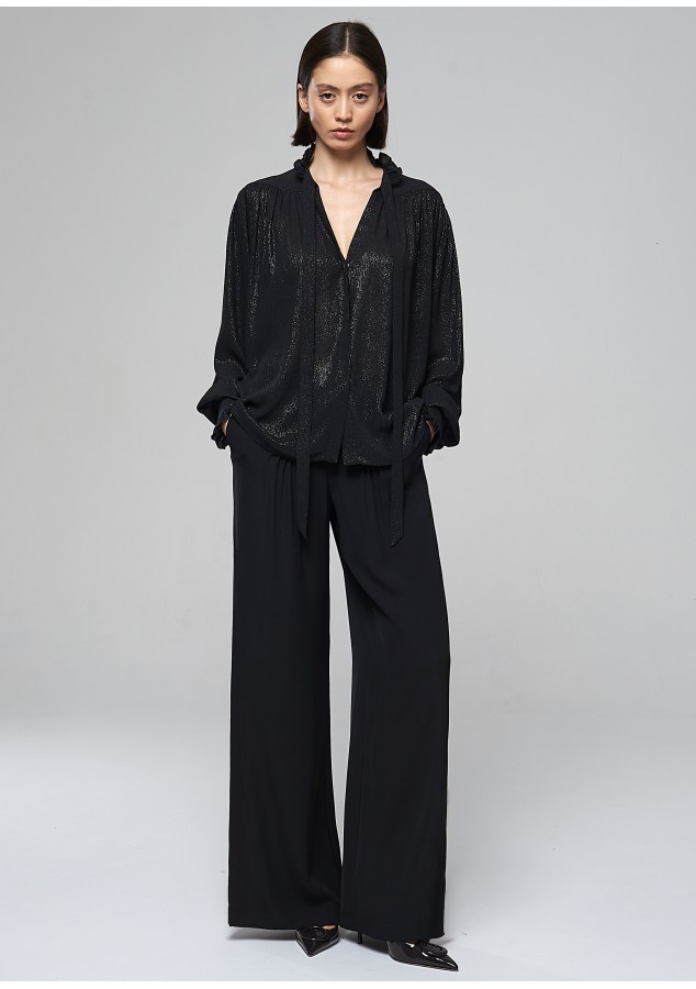 Блузка Регина черная с люриксом