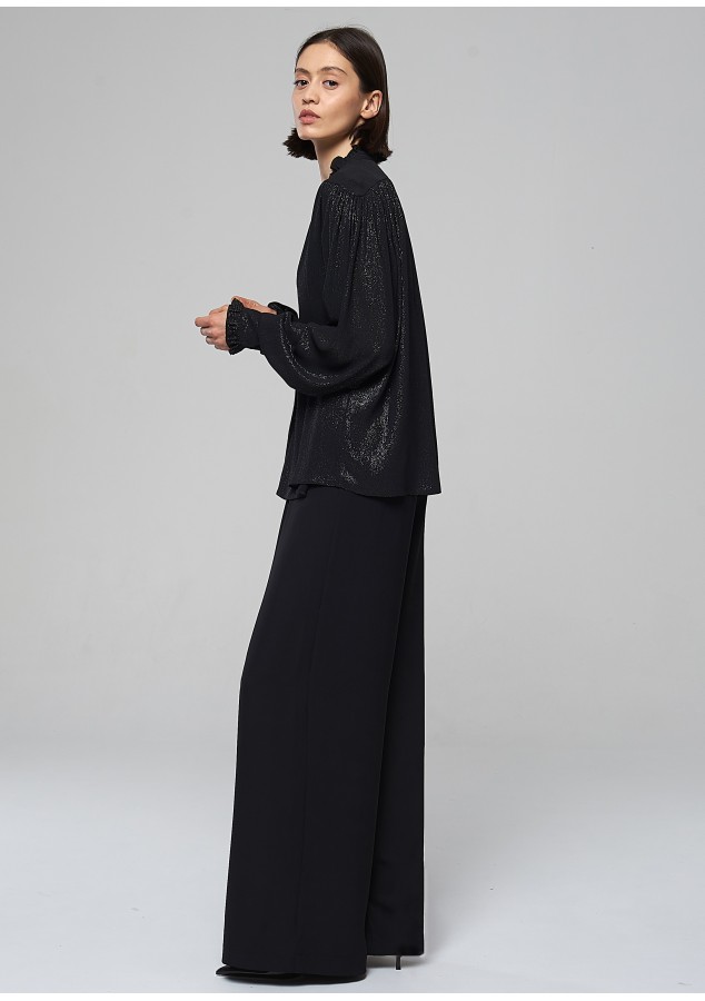 Блузка Регина черная с люриксом