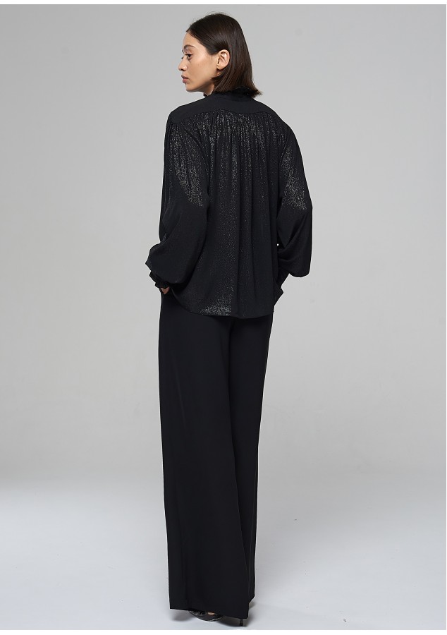 Блузка Регина черная с люриксом