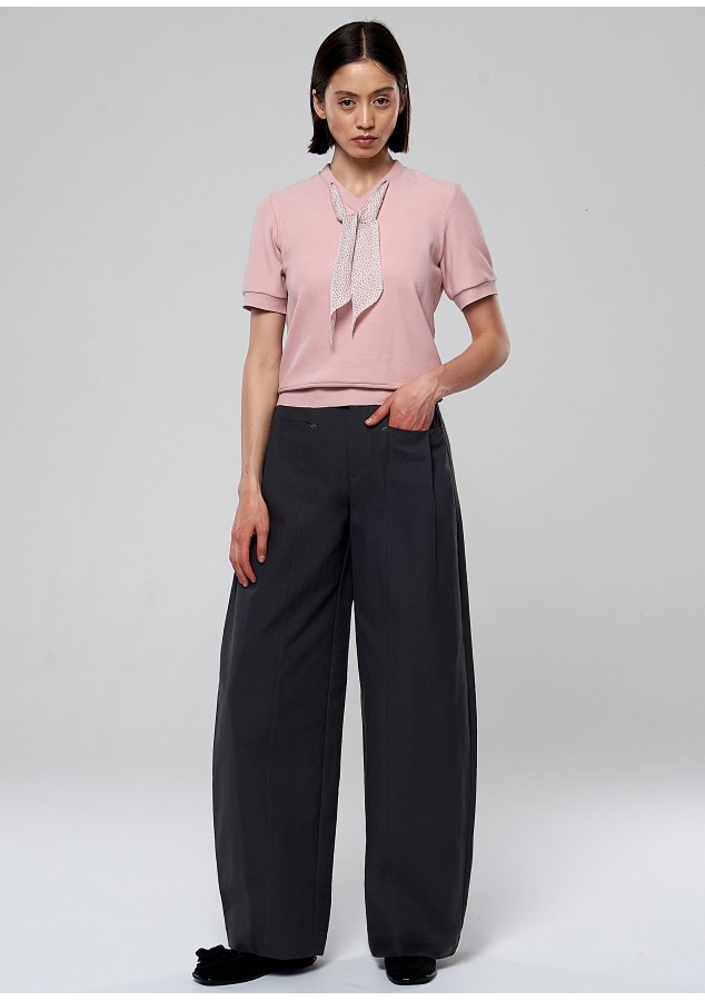 Брюки Надия серые из хлопка