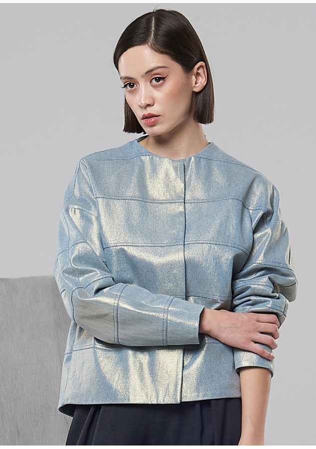 Бомбер Ева (Перламутр) из денима