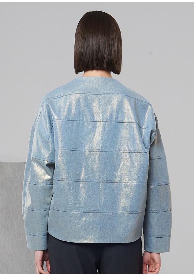 Бомбер Ева (Перламутр) из денима