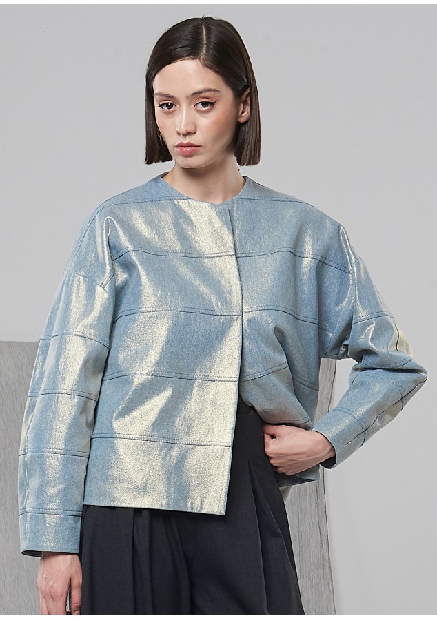 Бомбер Ева (Перламутр) из денима