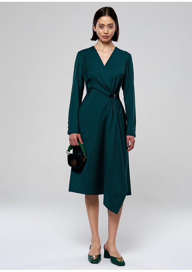 Платье Алина изумрудное из вискозы