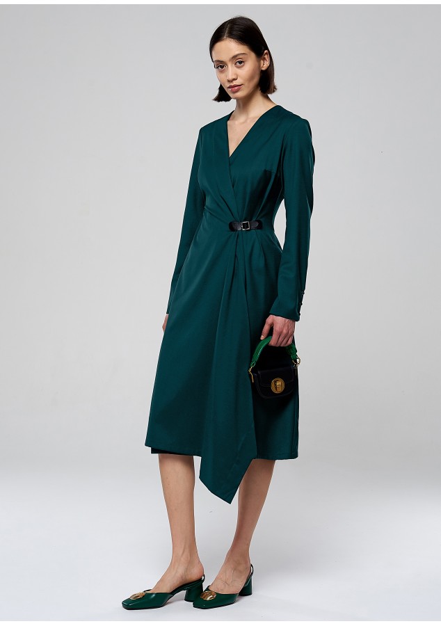 Платье Алина изумрудное из вискозы