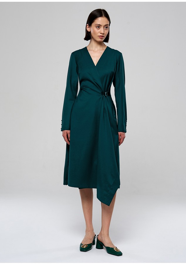 Платье Алина изумрудное из вискозы