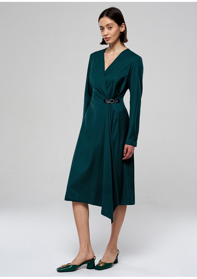 Платье Алина изумрудное из вискозы