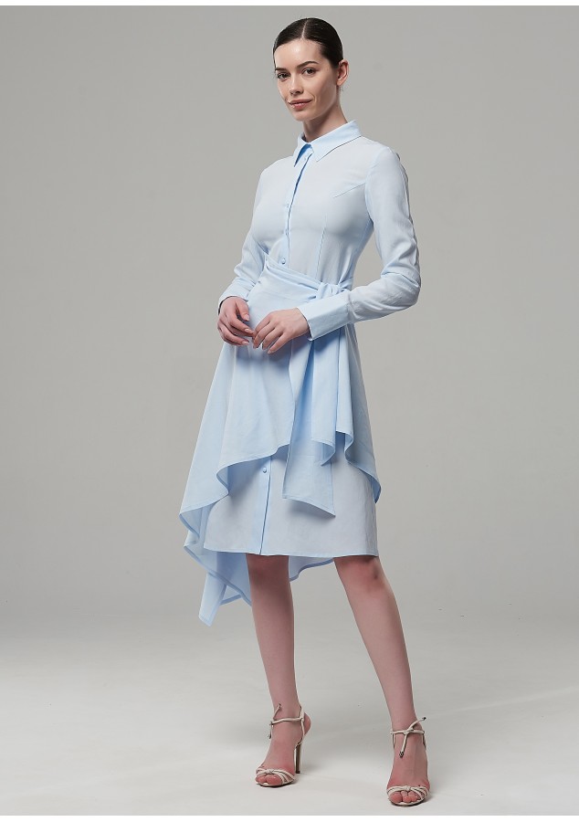 Платье Аврора из хлопка голубое