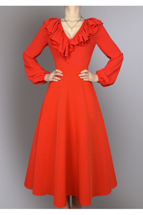 Платье Дора из вискозы красное