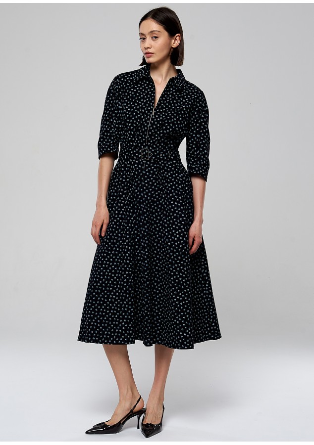 Платье Элеонора из хлопка с цветочным прином