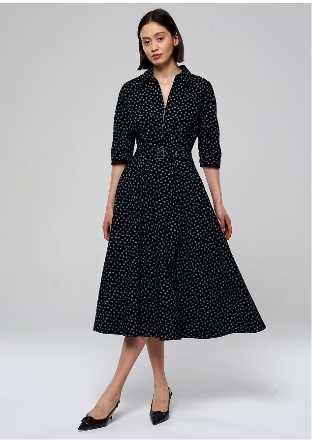 Платье Элеонора из хлопка с цветочным прином