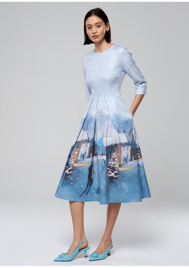 Платье Эмилия (Зимушка) из теплой ткани