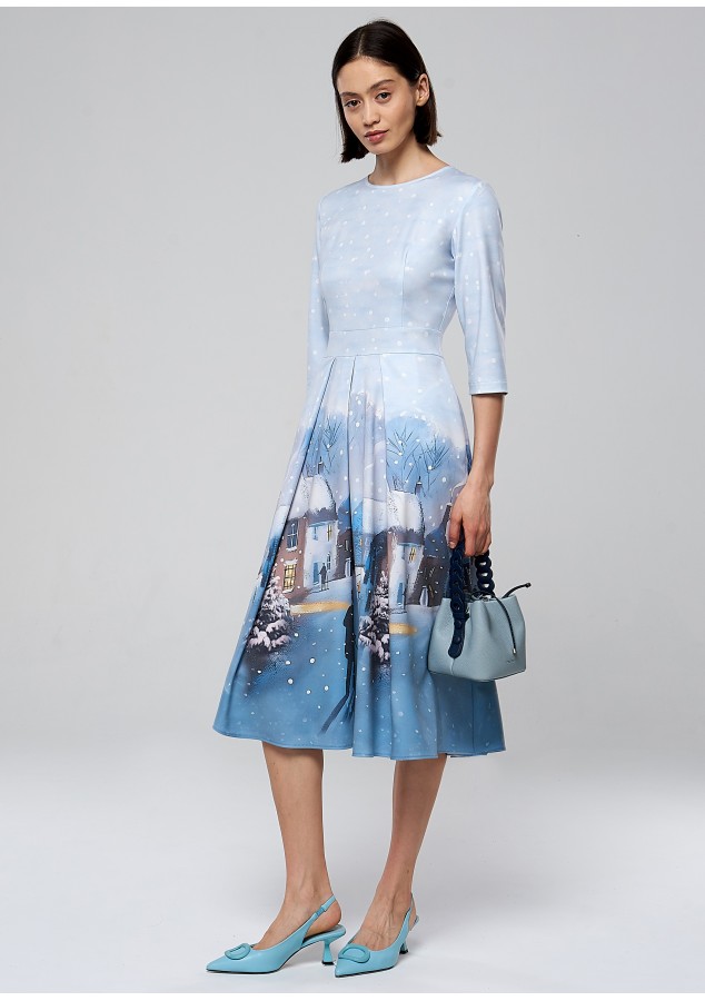 Платье Эмилия (Зимушка) из теплой ткани