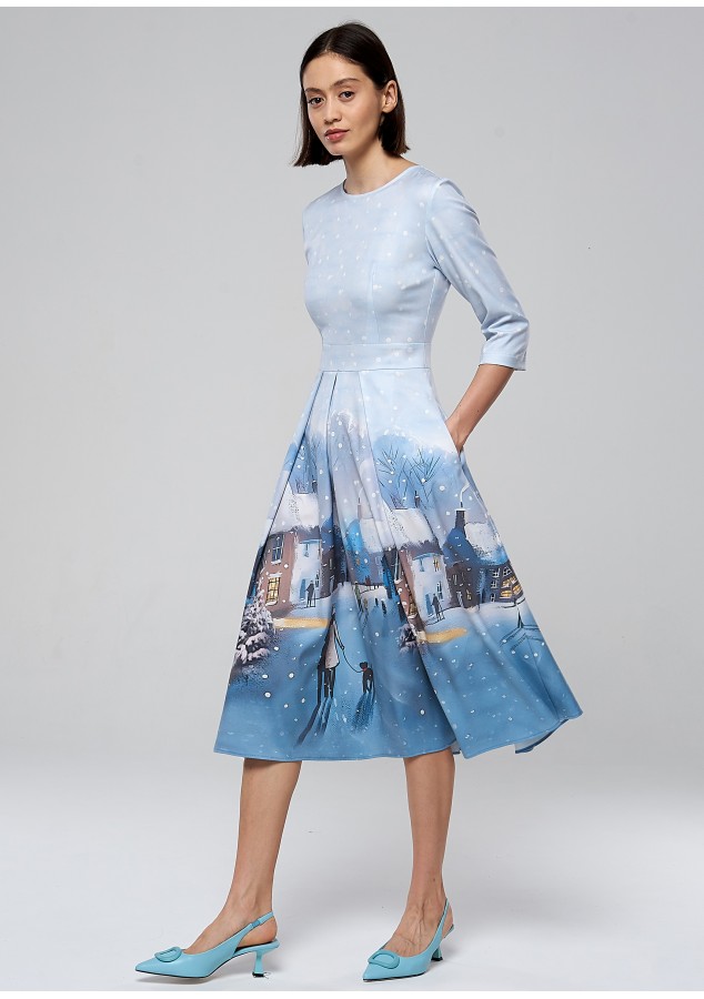 Платье Эмилия (Зимушка) из теплой ткани