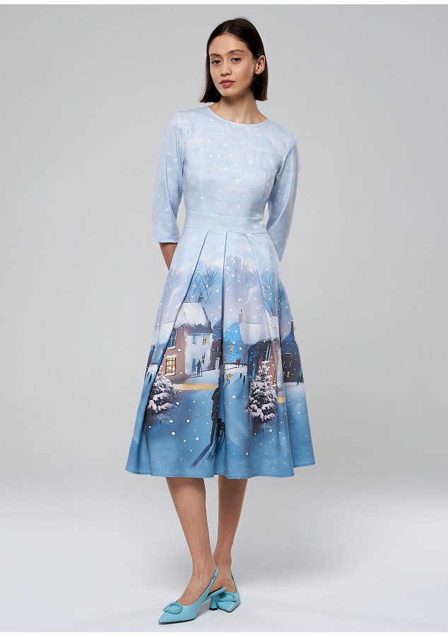 Платье Эмилия (Зимушка) из теплой ткани