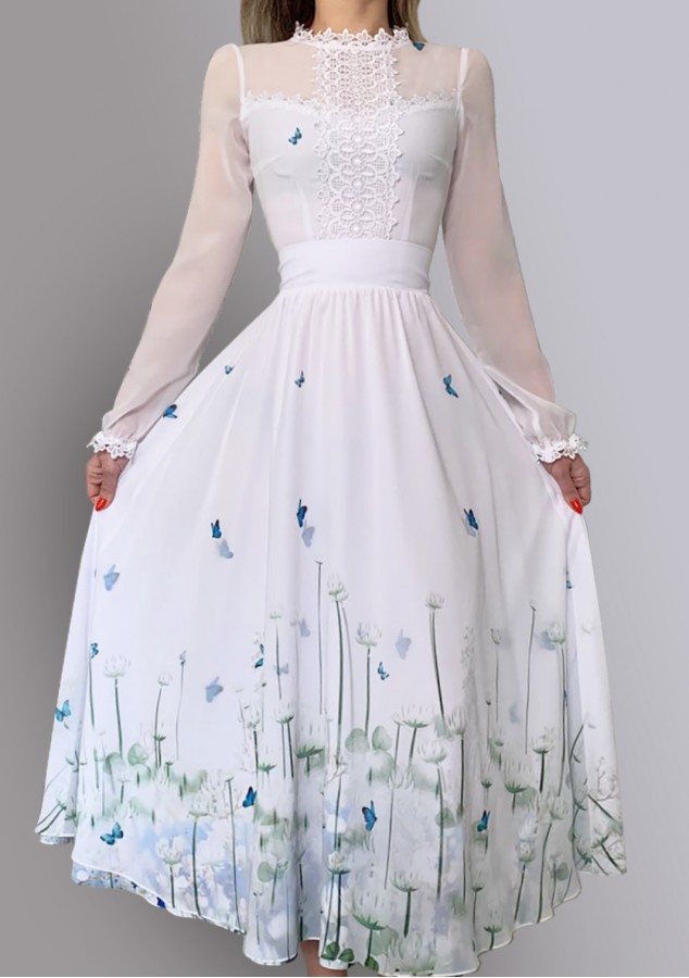Платье Фуэте из нежнейшего шелкового шифона и вискозы