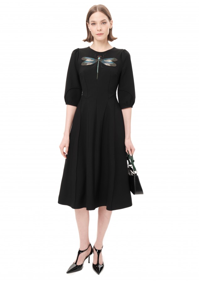 Платье Кармелита черное из вискозы 