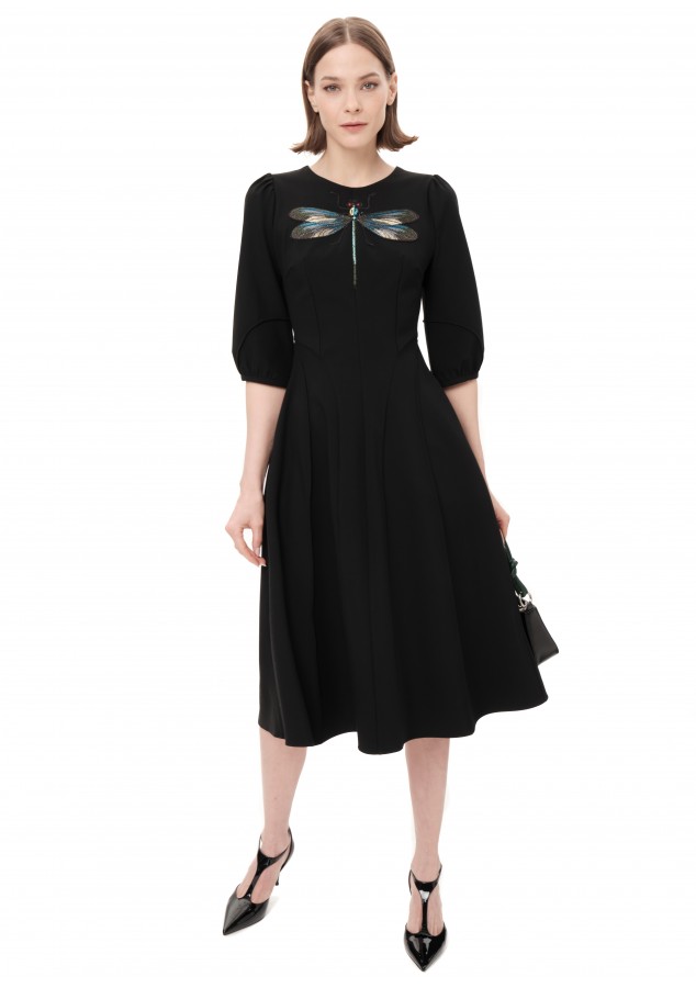 Платье Кармелита черное из вискозы 