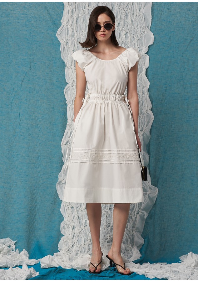 Платье Лиан из хлопка белое