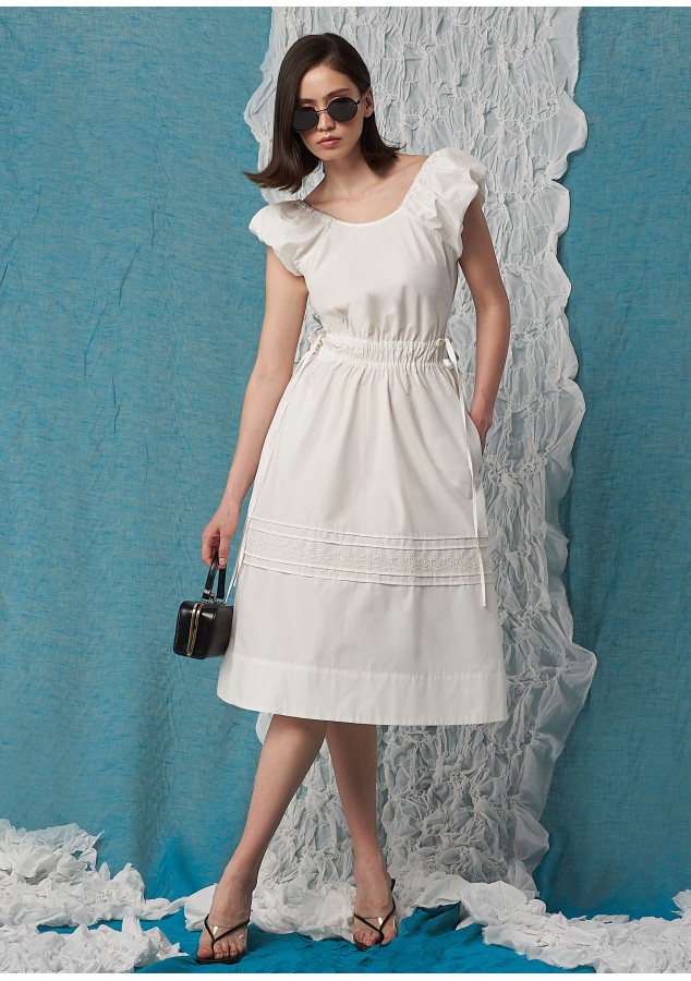 Платье Лиан из хлопка белое
