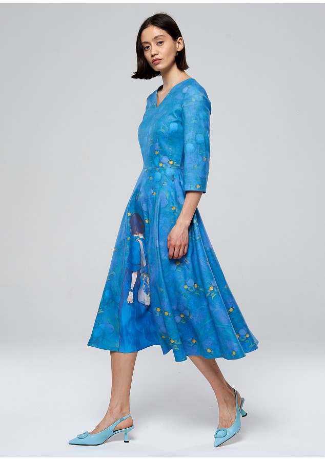 Платье Любовь (Девочка с цветами) из теплой ткани