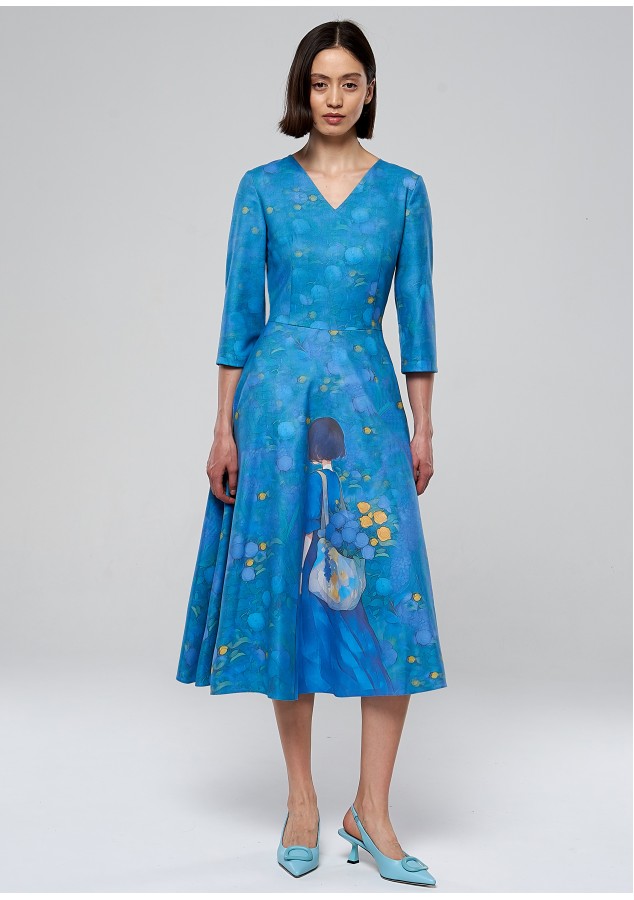 Платье Любовь (Девочка с цветами) из теплой ткани