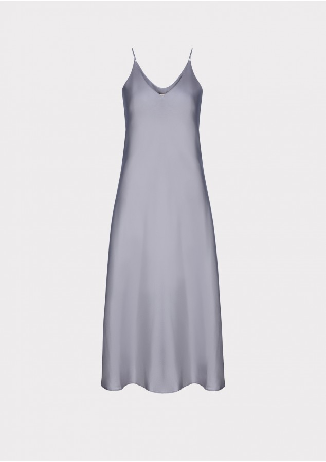 Платье-комбинация Майя из армани шёлка стального цвета