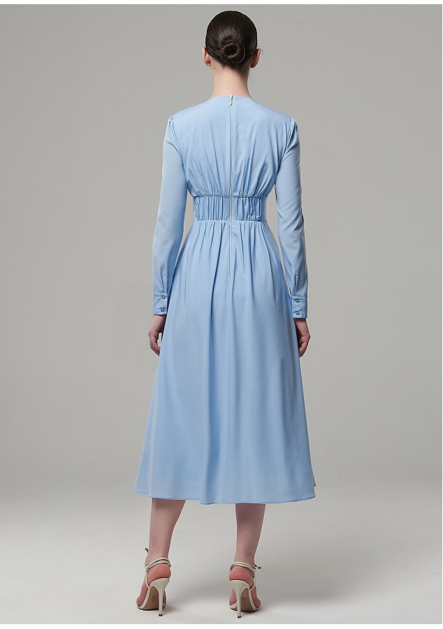 Платье Марлен из вискозы нежно-голубое