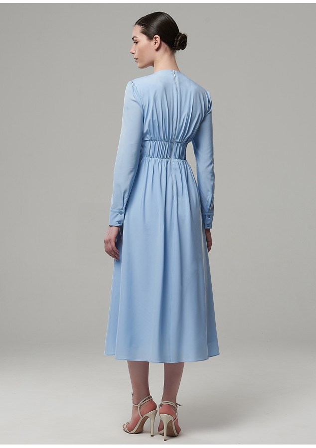 Платье Марлен из вискозы нежно-голубое