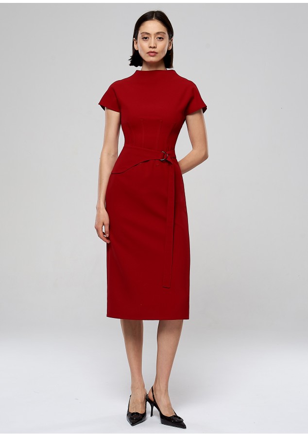 Платье Марсэль из вискозы красное