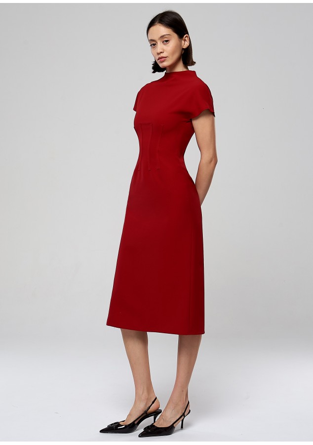 Платье Марсэль из вискозы красное