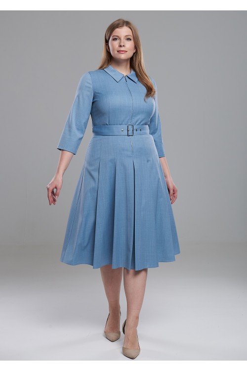 Платье Марья PS из шерсти цвета голубые сумерки