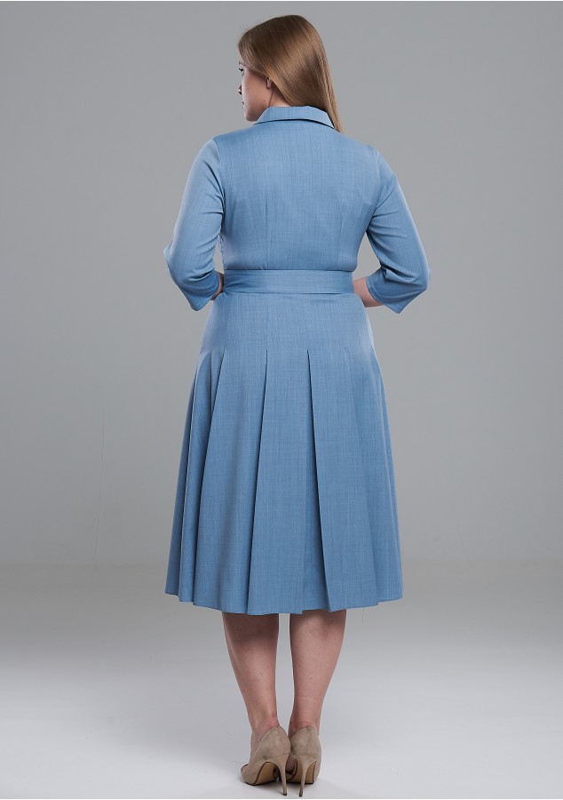 Платье Марья из шерсти цвета голубые сумерки