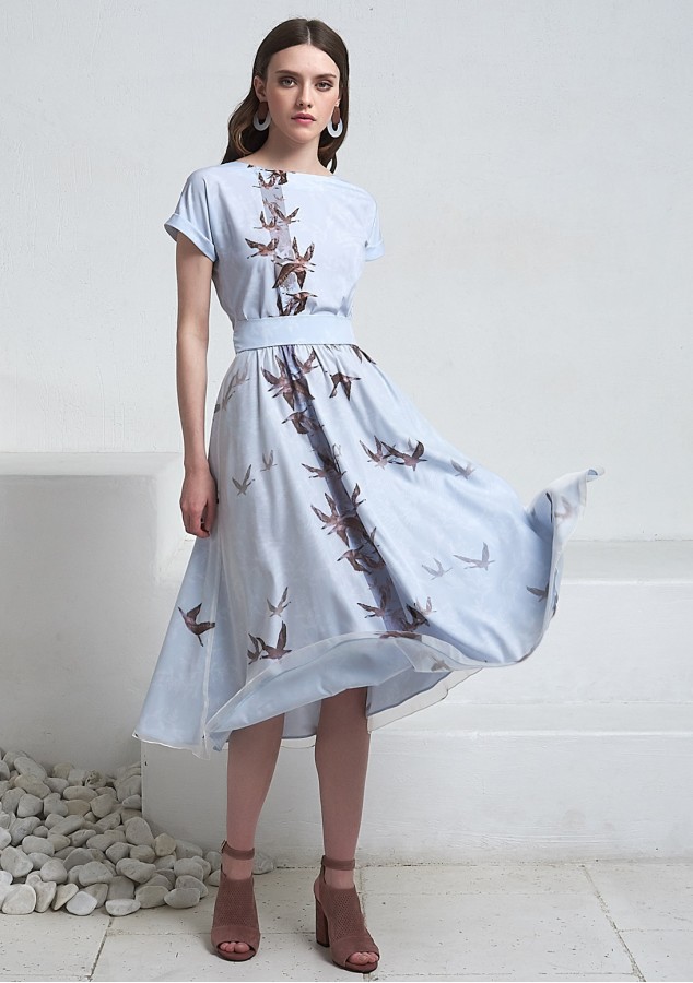 Платье Машенька (Унесённые ветром) комбинированное из вискозы и нежной органзы