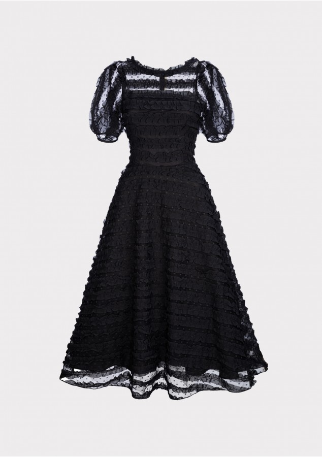 Платье Венди из фактурной ткани чёрное